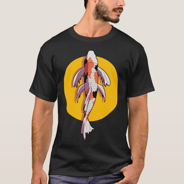 Tecknad illustration av koi-fisk t shirt (Framsida)
