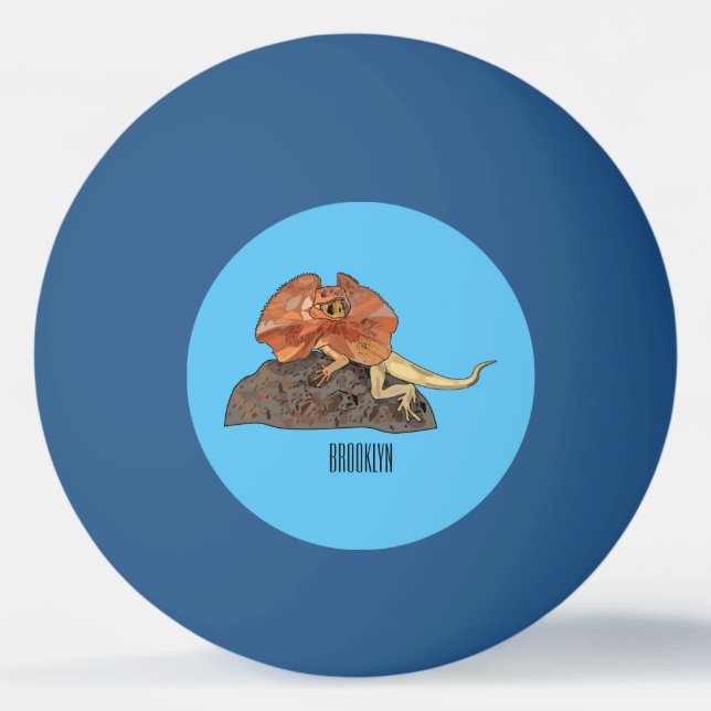 Tecknad illustration av kragödla pingisboll (Framsidan)