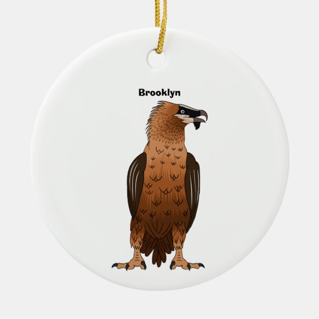 Tecknad illustration av lammgam julgransprydnad keramik (Framsidan)