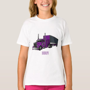 Tecknad illustration av lastbil med släpvagn t shirt