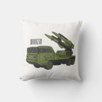 Tecknad illustration av militär lastbil för missil