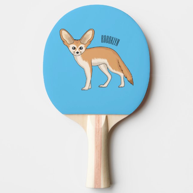 Tecknad illustration av ökenräv pingisracket (Framsidan)