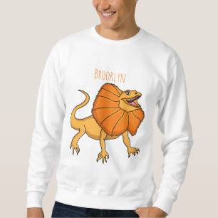 Tecknad illustration av orange kragödla lång ärmad tröja