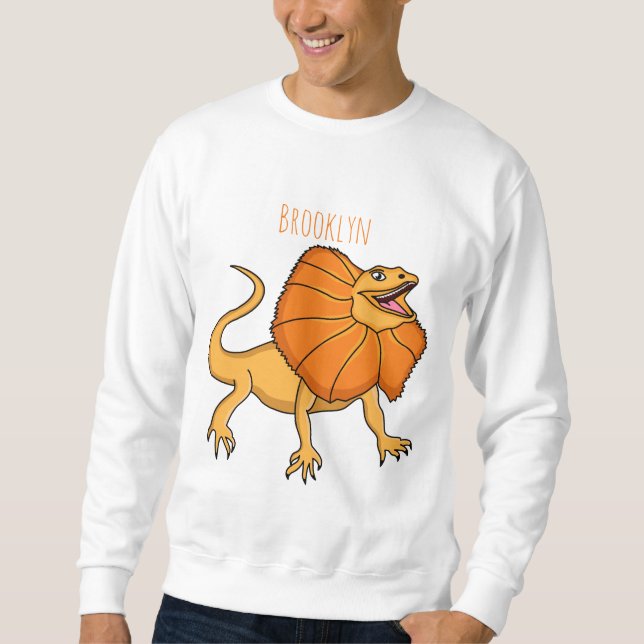 Tecknad illustration av orange kragödla lång ärmad tröja (Framsida)