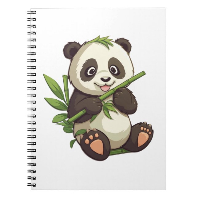Tecknad illustration av panda anteckningsbok (Framsidan)