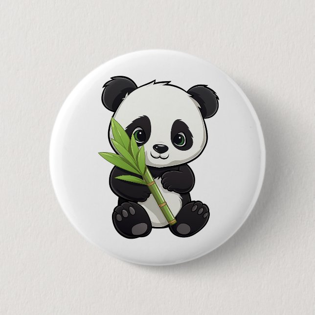 Tecknad illustration av panda knapp (Framsida)