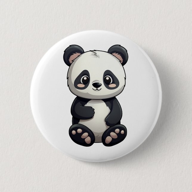 Tecknad illustration av panda knapp (Framsida)