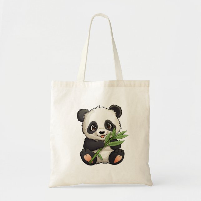 Tecknad illustration av panda tygkasse (Framsidan)
