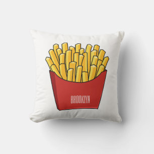Tecknad illustration av pommes frites kudde