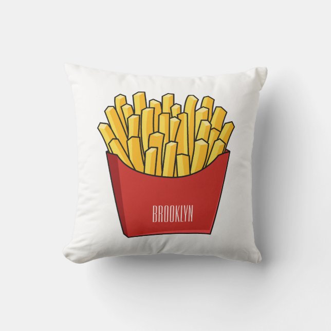 Tecknad illustration av pommes frites kudde (Framsida)