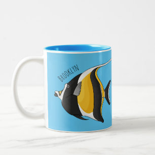 Tecknad illustration av segelfisk Två-Tonad mugg