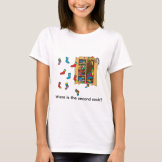 Tecknad illustration: Var är den andra strumpan? T Shirt