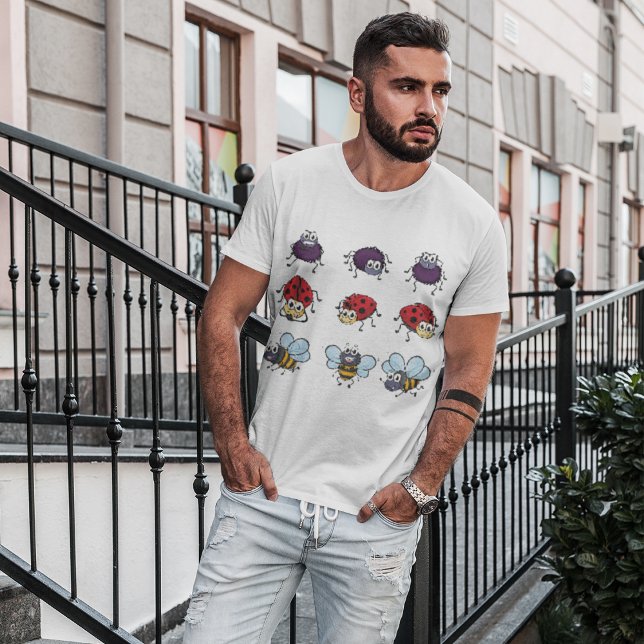 Tecknad Insektra Bees Ladybugs Spiders T Shirt (Skapare uppladdad)