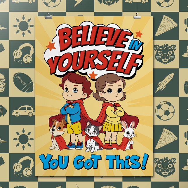 Tecknad inspirationcitattecken Tecknad Bok typogra Poster (Skapare uppladdad)