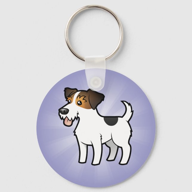 Tecknad Jack Russell Terrier Nyckelring (Framsida)