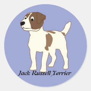 Tecknad Jack Russell Terrier Runt Klistermärke