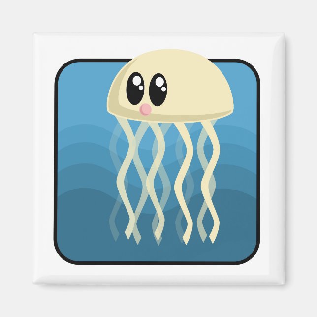 Tecknad Jellyfish Magnet (Framsidan)
