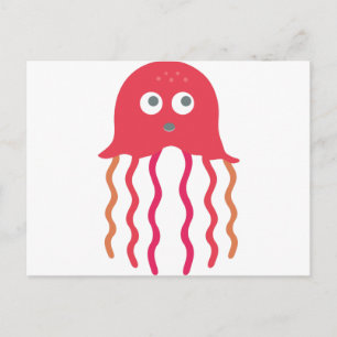 Tecknad Jellyfish Vykort