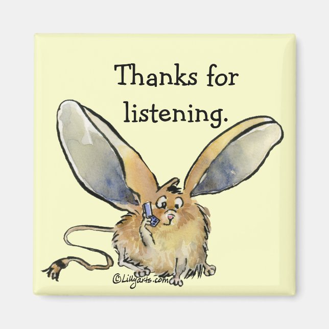 Tecknad Jerboa Tack Gift Magnet (Framsidan)