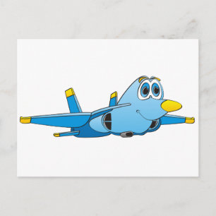 Tecknad Jet Vykort