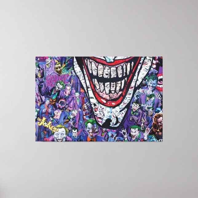 Tecknad joker Premium Wrapped Canvas (glapp) (Framsida)