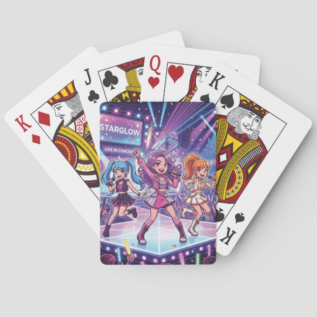 Tecknad JPop-tjejgrupp Casinokort (Baksidan)