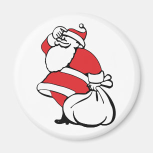 Tecknad jul glädjelig jultomte, påse med leksaker magnet
