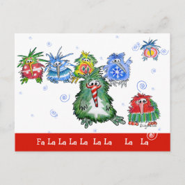 Tecknad jul Kiwi Birds Funny Postcard Helg Vykort