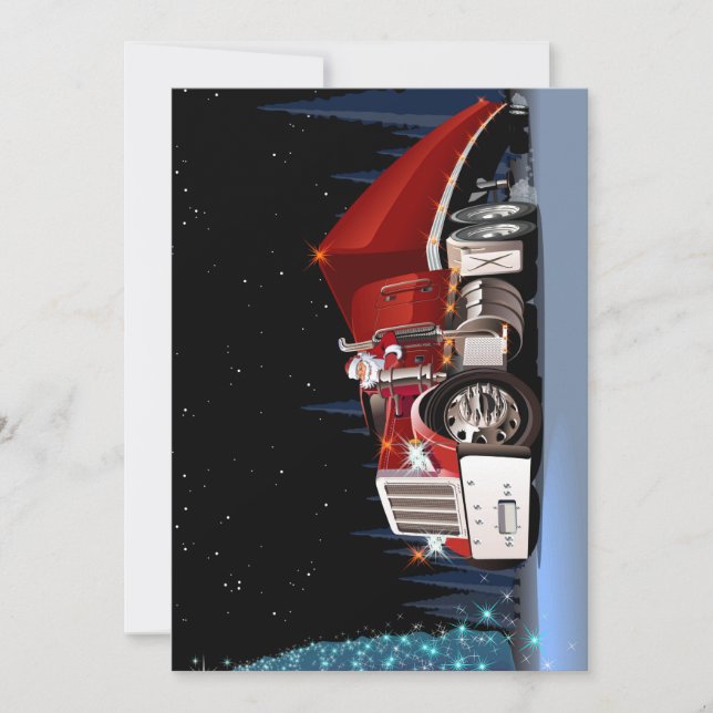 Tecknad jul-lastbil julkort (Framsida)