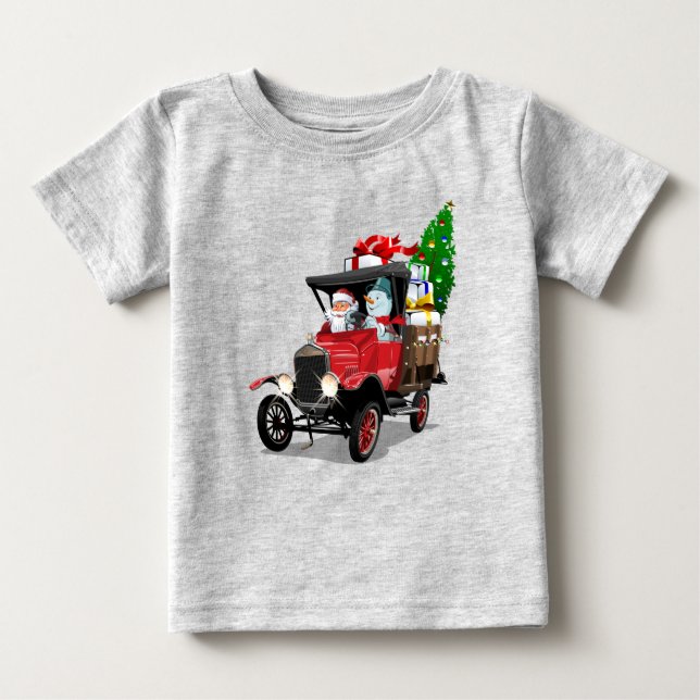 Tecknad jul lastbil t shirt (Framsida)