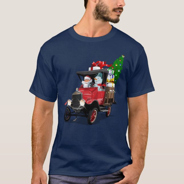 Tecknad jul lastbil t shirt (Framsida)
