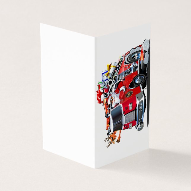 Tecknad Julbil Kort (Utsida)