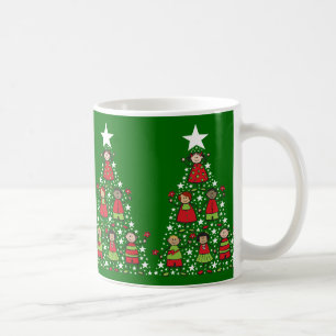 Tecknad Julgran Kids Roligt Viktigt Helgdag Kaffemugg