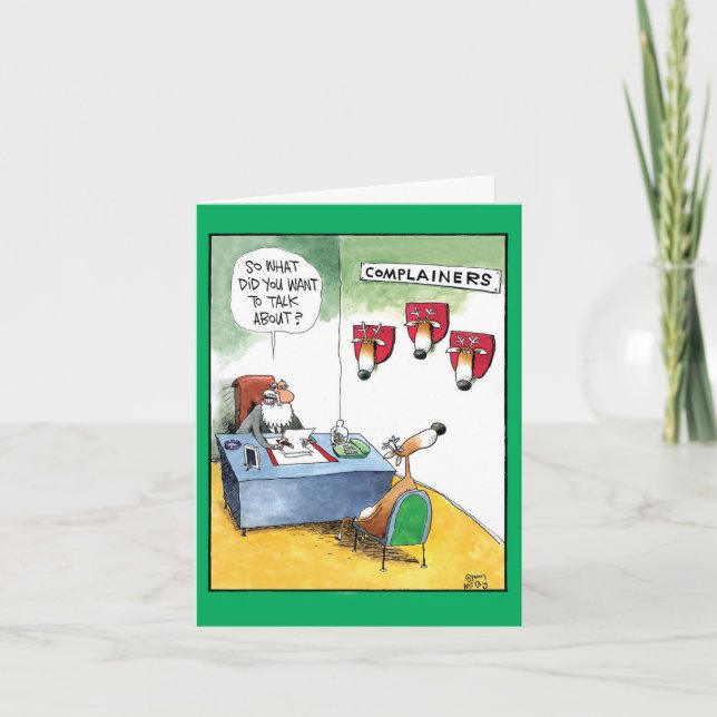 Tecknad julkort - klagande renare kort (Framsida)