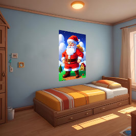 Tecknad Jultomten | AI Art Poster