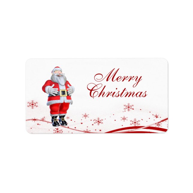 Tecknad Jultomten Juletiketter Adressetikett (Framsidan)