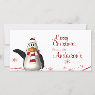 Tecknad Jultomten Penguin-julhälsningar Julkort