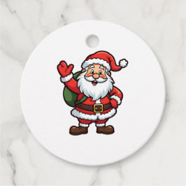 Tecknad Jultomten Roligt - julillustration Gåvor Etiketter