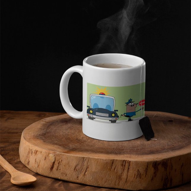 Tecknad kaffemugg med polisman (Skapare uppladdad)