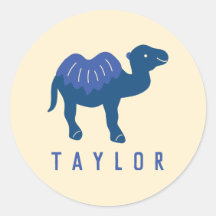 Tecknad kamel blå Bactrian 2 pucklar Personlig