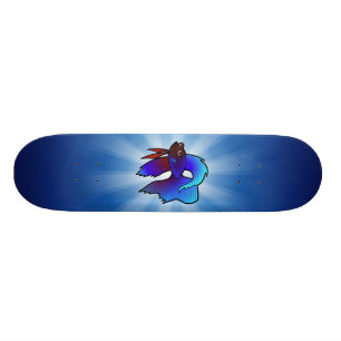 Tecknad kampfisk / siamesisk kampfisk old school skateboard bräda 21,6 cm