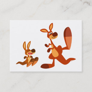 Tecknad Kangaroo Pappa och son ACEO/Affärskort