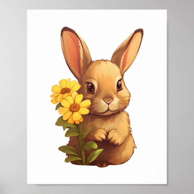 Tecknad kanin illustration poster (Framsidan)