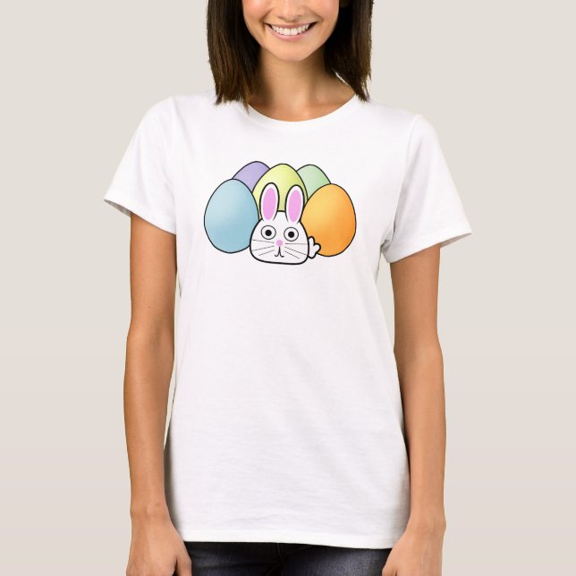 Tecknad kanin med ägg t-shirt (Framsida)