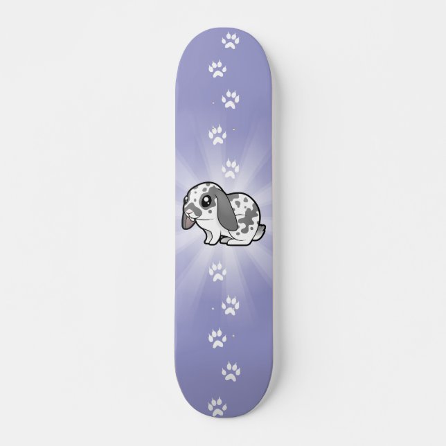 Tecknad kanin (slapp öra slät päls) skateboard bräda 19,5 cm (Framsida)