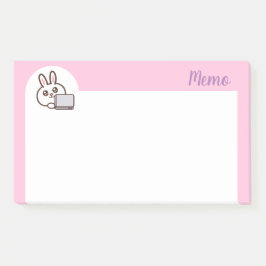 Tecknad kanindator rosa post-it block