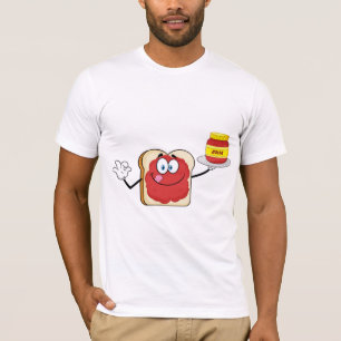 Tecknad karaktär med jordgubbssylt toast t shirt