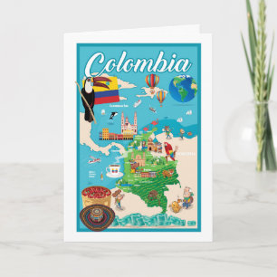 Tecknad Karta i Colombia Kort