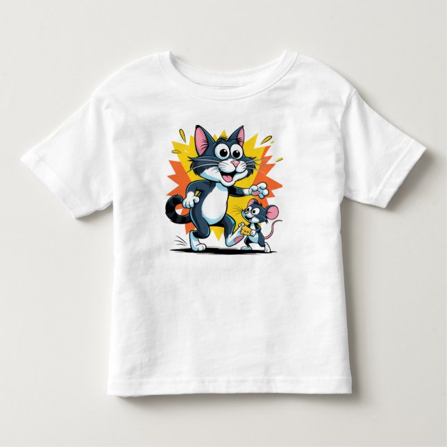 Tecknad - Katt- och muschas T Shirt (Framsida)