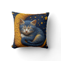 Tecknad katt på måne